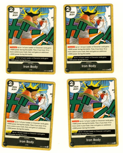 Set Of 4 Iron Body CP9 OP07-095 One Piece Trading Card - Image 3