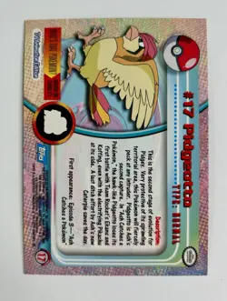 Pidgeotto 1999 Topps Pokemon T.V. Rainbow Foil #17 Blue Label * Near Mint - Image 2