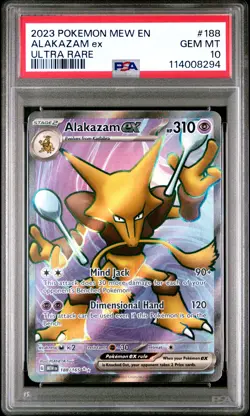 2023 POKEMON MEW EN-151 ULTRA RARE #188 ALAKAZAM EX PSA 10 - Image 1