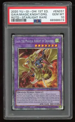2020 Yugioh Gaia The Magical Knight Of Dragons Starlight Rare ROTD-EN037 PSA 10 - Image 1