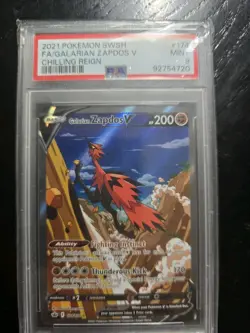 Pokemon 2021 Chilling Reign Galarian Zapdos V Alternate Alt Art 174 PSA 9 Mint - Image 1