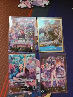 One Piece TCG Japanese 4 Card Lot Boa Hancock Vivi Sanji Pilaf Vegapunk Alt Arts - Image 1