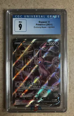 Pokemon TCG Espeon v Evolving Skies Alternate Art Ultra Rare Card (CGC 9) - Image 1