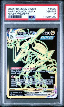 Rayquaza VMAX PSA 10 English Pokemon Card TG29/TG30 Silver Tempest 2022 Gold UR - Image 1
