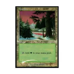 WOTC MtG Arena Promos Forest (2001 Ice Age) (P) (Foil) VG - Image 1