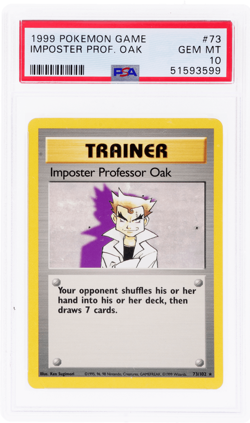 1999 Pokemon Base Set Imposter Professor Oak #73 PSA 10 - Image 1