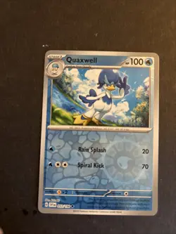 Pokemon Scarlet Violet Base SV1 Reverse Holo 053/198 Quaxwell - Image 1