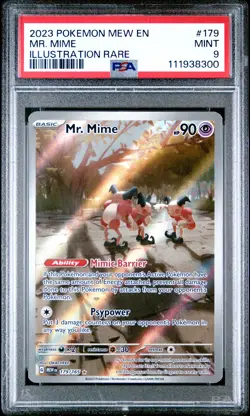 2023 POKEMON MEW EN-151 ILLUSTRATION RARE #179 MR. MIME PSA 9 - Image 1