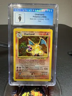 Charizard 4/102 Holo Rare - CGC Mint 9 - Base set Unlimited - Pokemon TCG 1999 - Image 1
