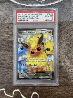 Pokemon Flareon EX Generations Radiant Collection Full Art #RC28 PSA 10 Gem Mint - Image 1