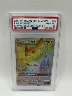 POKEMON SHINING LEGENDS RAICHU GX #75 SECRET RARE HOLO PSA 10 GEM MINT - Image 1