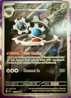 Klinklang 141/086 Illustration Rare - Pokemon TCG Black Bolt- (Pack Fresh) NM+/M - Image 1