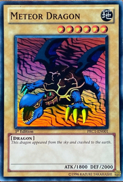 Meteor Dragon - PRC1-EN001 Super Rare 1st Edition YuGiOh TCG Card - Image 1