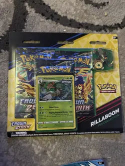 Pokemon Crown Zenith Rillaboom Pin Collection 3 Pack Blister FACTORY SEALED - Image 1