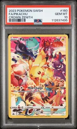 PSA 10 GEM MINT Pikachu 160/159 Crown Zenith FULL ART Rare Pokemon Card - Image 1