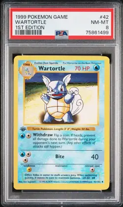 Pokemon Game Wartortle 1st Edition PSA Graded Card #42 NM-MT 8 - Image 1
