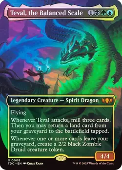 Foil Teval, the Balanced Scale - MP (Borderless) [Tarkir: Dragonstorm] MTG - Image 1
