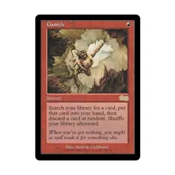 WOTC MtG Urza's Saga Gamble (R) EX - Image 1