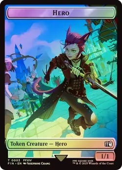 Hero (#003) / Knight Token Foil FINAL FANTASY NM MTG - Image 1
