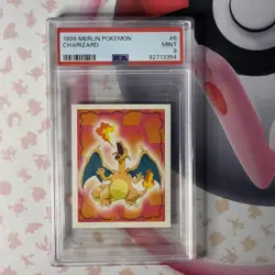 PSA 9 MINT 1999 MERLIN POKEMON 6 CHARIZARD - Image 1