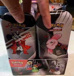 Pokemon Black Bolt & White Flare Mini Tin Display (8 Tins) No Packs + 1 Xtra Tin - Image 2