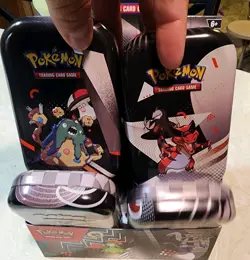 Pokemon Black Bolt & White Flare Mini Tin Display (8 Tins) No Packs + 1 Xtra Tin - Image 3