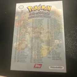 Topps Pokemon Topps Checklist 1999 Pokemon - Non-Holo - 13769 - Image 2