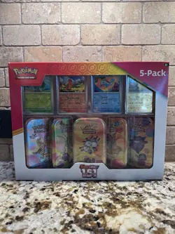 Pokemon Scarlet & Violet - 151 Costco Bundle (5-Pack) Mini Tins w/ 4 Promo Cards - Image 1