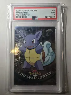 2000 Topps Chrome Pokemon TV Animation Edition Wartortle #8 PSA 7 Graded - Image 1