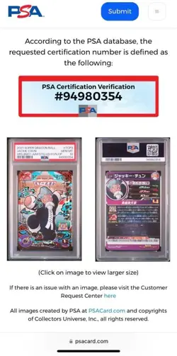 PSA 10 Dragon Ball Heroes Jackie Chun Rare 2023 Trading Card Collector GM JPN - Image 3