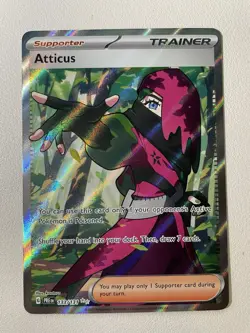 Atticus 133/131 Prismatic Evolutions (PRE) NM Full Art Ultra Rare Pokemon Card - Image 1