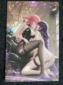 Matchmaker 2 Spicy Waifu NSFW A5 Size Card Board Yae Miko & Raiden Genshin - Image 1