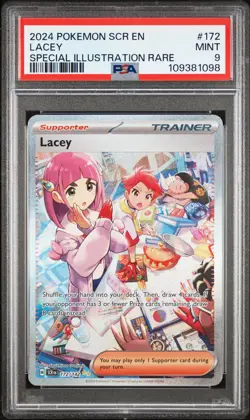 2024 POKEMON SCR EN-STELLAR CROWN SPECIAL ILLUSTRATION RARE #172 LACEY PSA 9 - Image 1