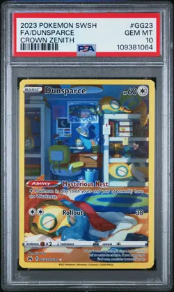 2023 POKEMON SWORD & SHIELD CROWN ZENITH #GG23 FULL ART/DUNSPARCE PSA 10 - Image 1