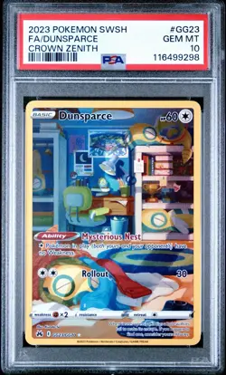 2023 POKEMON SWORD & SHIELD CROWN ZENITH #GG23 FULL ART/DUNSPARCE PSA 10 - Image 1