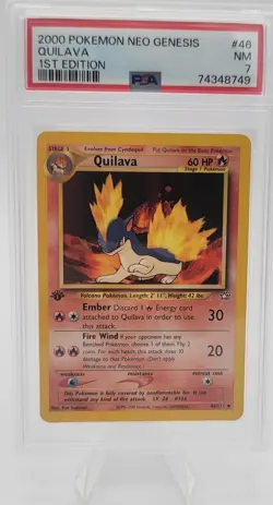 Pokemon PSA 7 1ST EDITION QUILAVA 46/111 NEO GENESIS SET NON HOLO - Image 1