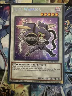 Yugioh Junk Warrior (Chibi Art) BLMM-EN009 Secret Rare 1st Ed Near Mint - Image 1