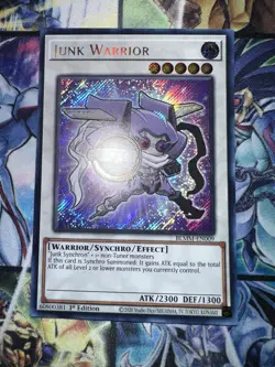 Yugioh Junk Warrior (Chibi Art) BLMM-EN009 Secret Rare 1st Ed Near Mint - Image 2