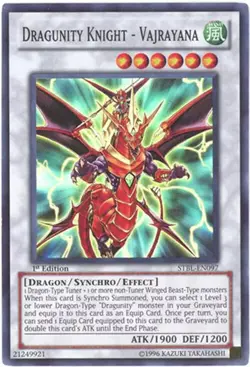 YUGIOH Dragunity Knight - Vajrayana STBL-EN097 1st edition Super Rare NM - Image 1