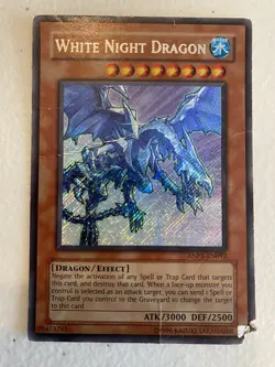 YUGIOH White Night Dragon ANPR-EN092 Secret Rare 2009 HP / Damaged - Image 1