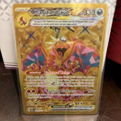 Charizard EX 228/197 Obsidian Flames Full Art Gold Hyper Rare Pokemon Card - Image 1