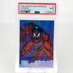 PSA 9 Marvel Card Carnage 2 Holoflash Upper Deck Masterpieces 1995 [9] - Image 1