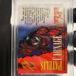 PSA 9 Marvel Card Carnage 2 Holoflash Upper Deck Masterpieces 1995 [9] - Image 3
