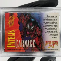 PSA 9 Marvel Card Carnage 2 Holoflash Upper Deck Masterpieces 1995 [9] - Image 4