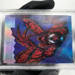 PSA 9 Marvel Card Carnage 2 Holoflash Upper Deck Masterpieces 1995 [9] - Image 5