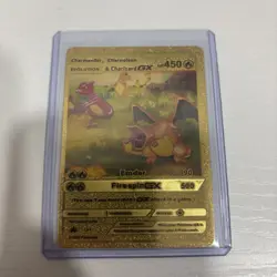 2020 POKEMON CHARMANDER,CHARMELEON & CHARIZARD GX EMDER FIRE SPIN GX GOLD CARD - Image 1