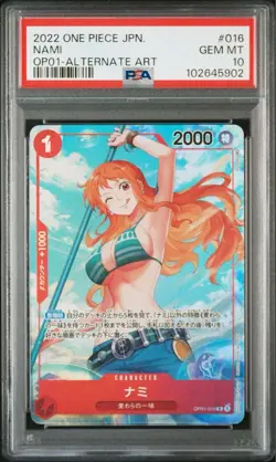 Excellent Condition PSA10 Nami (Parallel) P R OP01 016 One Piece Card - Image 1