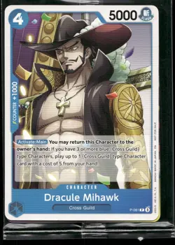 One Piece TCG Dracule Mihawk P-081 Release Event Promo Card SEALED - Image 1