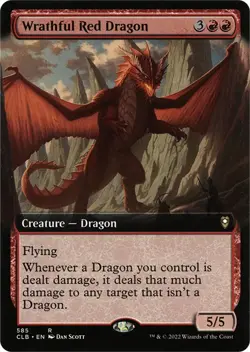 Foil - Wrathful Red Dragon (Extended Art) - 585 / NM / English MTG - Image 1