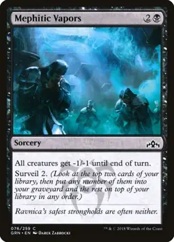Mephitic Vapors 76 GRN Sorcery Darek Zabrocki Surveil MTG Black 2018 - Image 1